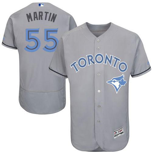 Blue Jays #55 Russell Martin Grey Flexbase Authentic Collection Father's Day Stitched MLB Jersey